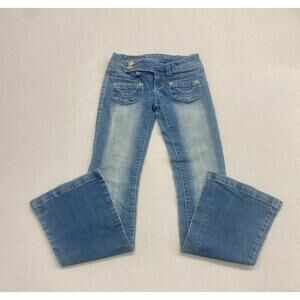 Vintage Womens Streetwear Society Jeans Style# 16-305 Size 1 Flared Distressed